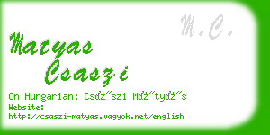 matyas csaszi business card